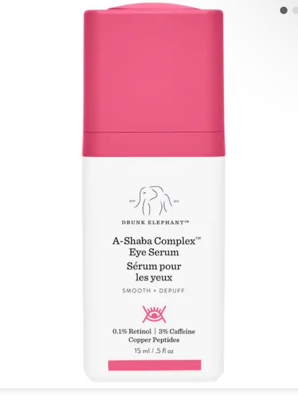 Drunk Elephant A-Shaba Complex eye serum full size .5 fl oz
